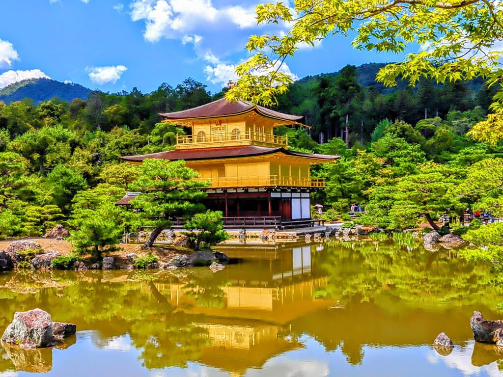 Kinkaku-ji (Golden Pavilion) reflecting perfectly on the pond